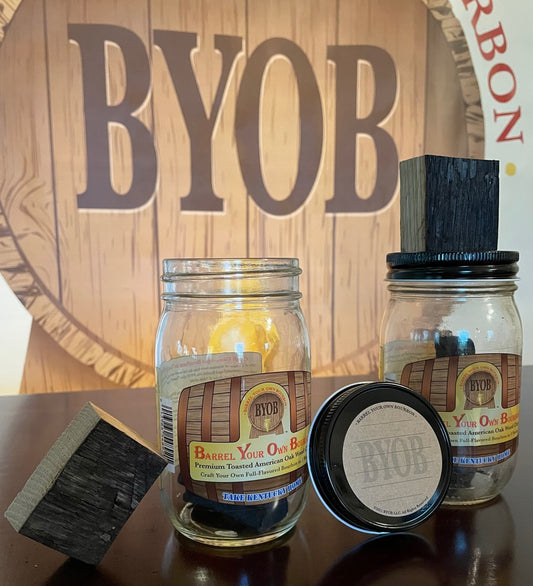 Bourbon Gift. These are the BYOB Barrels that contain a piece of a new Barrel Stave. We hand toast and char each piece to assure the  whiskey you pour into your Barrel will get the same aging effect that happens in a 53 gallon barrel! 